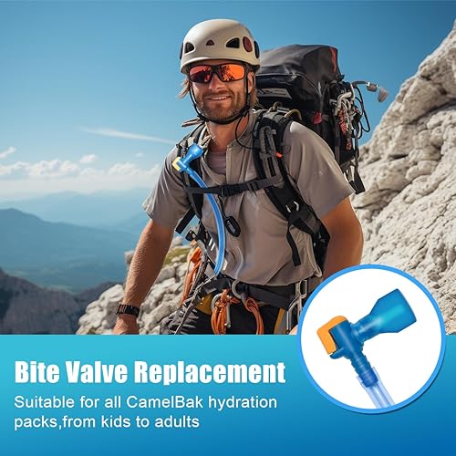 Miniatura 4 de QINGLER Válvula de repuesto para boca, válvula de vejiga de hidratación de agua, color azul, paquete de 4 unidades