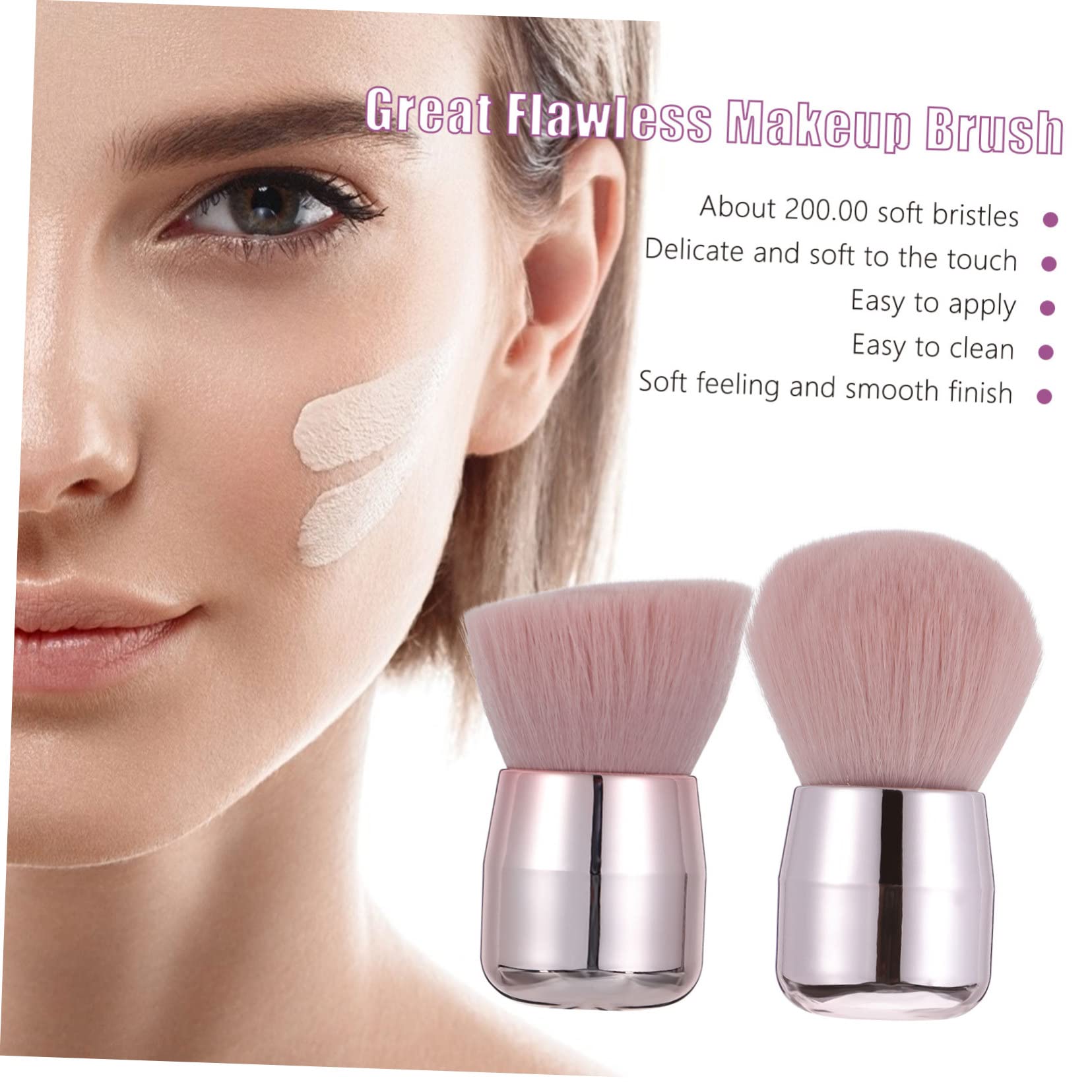 Ipetboom 2Pcs Mushroom Shape Makeup Brush Loose Powder Foundation Applicators for Blush and Setting Powder Portable Cosmetic Tools for Professional and Home Use