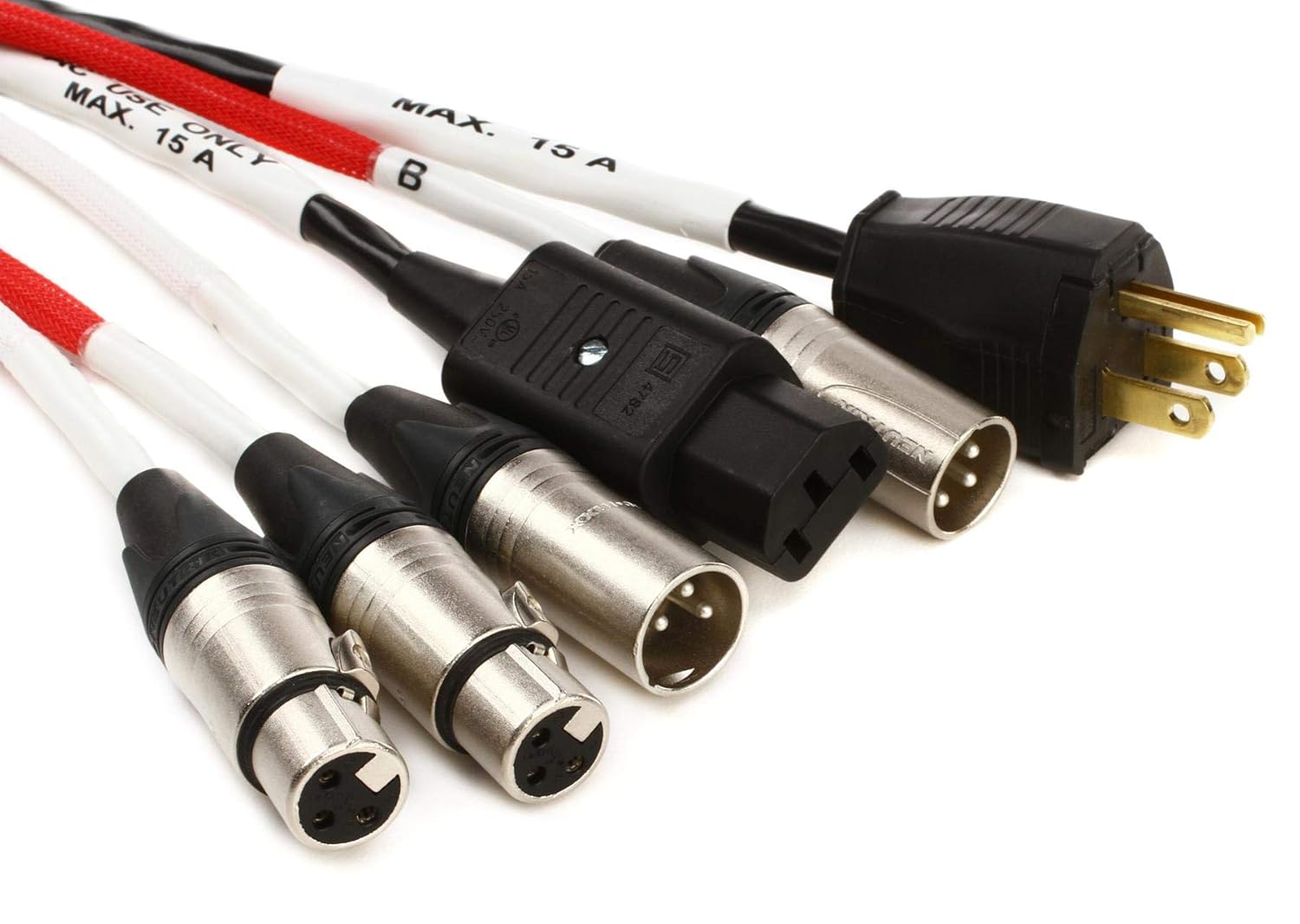 Proco EC2-50 Siamese Twin 2xXLRF-2xXLRM Audio Cable + IEC Power Cable - 50 Feet