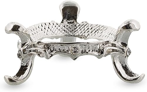 Miniatura 5 de BestPysanky Perfil bajo Jeweled Silver Tone Metal Egg Sphere Stand Holder Display