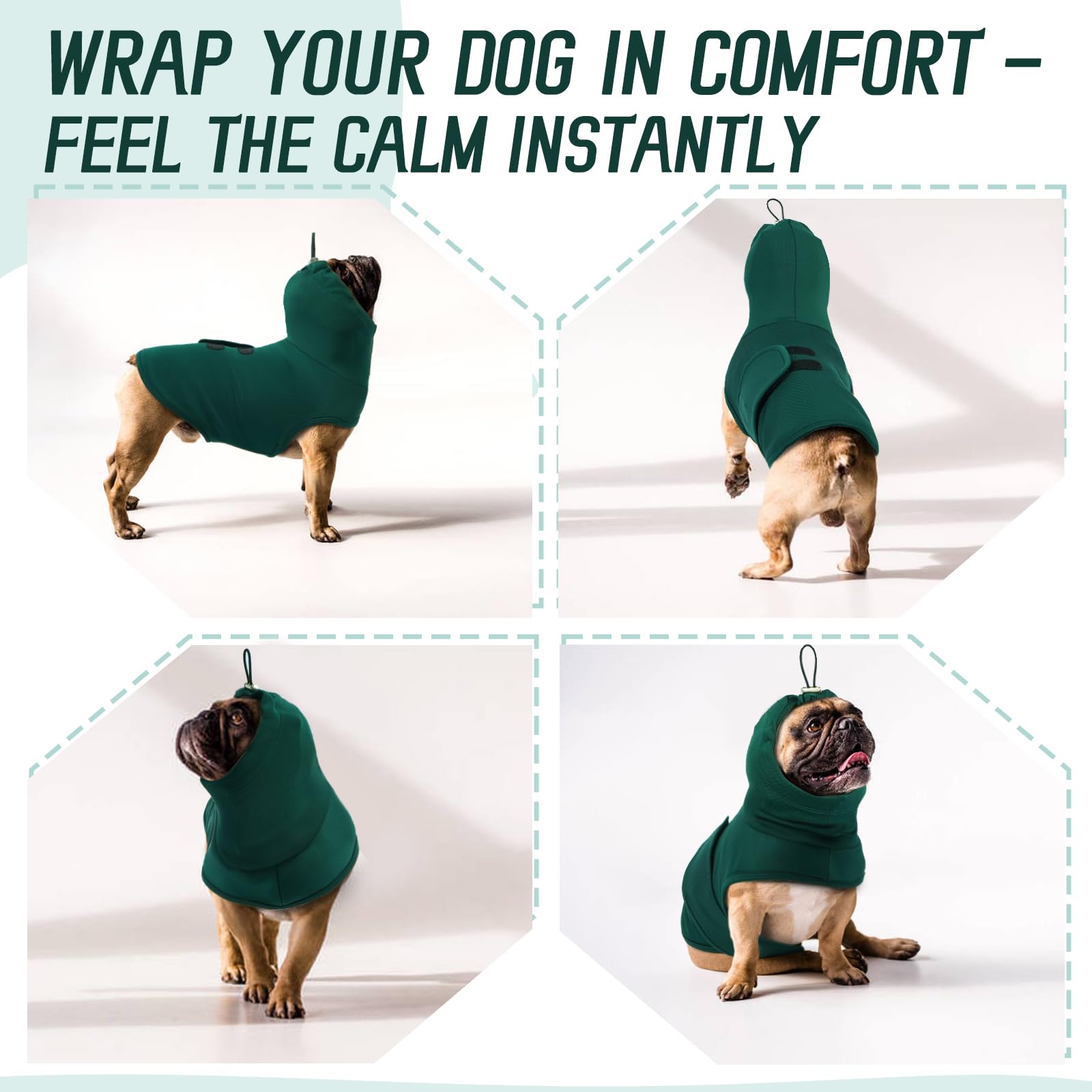 Giacca Ansiolitica Per Cani, Cappotto Anti-Ansia Per Cani Con Cappuccio Calmante, Cappotto Leggero Per Alleviare L'ansia Per Tuoni, Fuochi D'artificio, Felpe Con Cappuccio Per Cani - XS