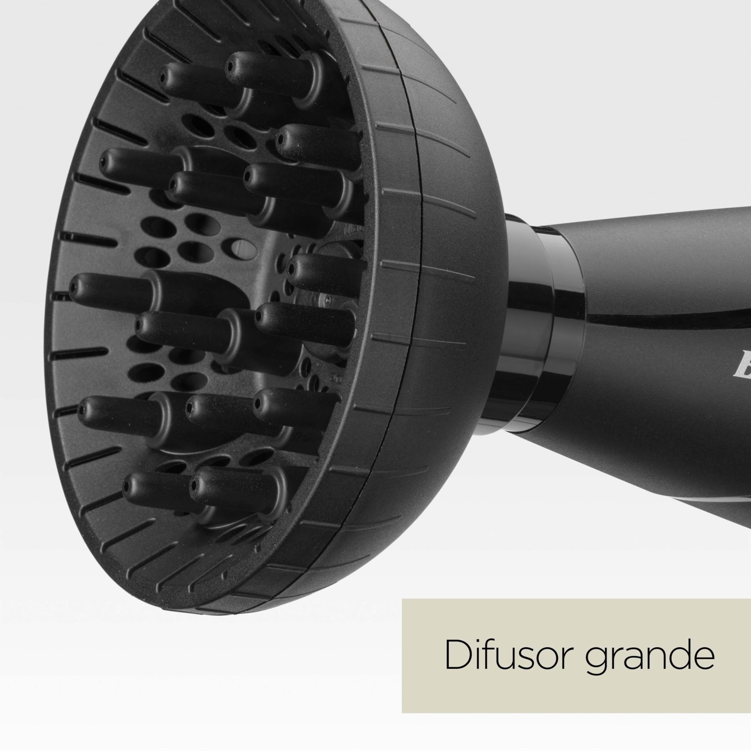 BaByliss Secador de Pelo Shine Pro 2200 – Tecnología iónica, 2200 W, Antiencrespamiento, Difusor y Boquilla Concentradora, Fabricado en Italia, Negro, 6713DE