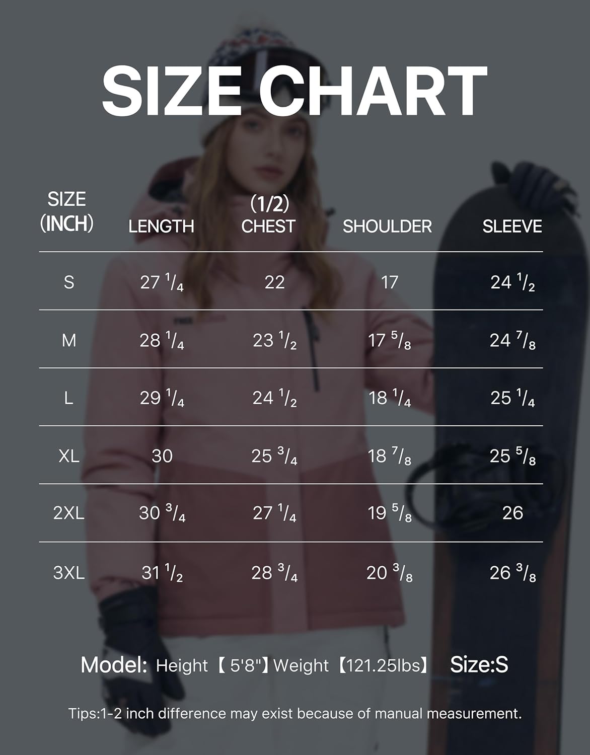 FREE SOLDIER Women's Waterproof Ski Jacket Fleece Lined Warm Winter Snow Coat Windproof Hooded Raincoat - Image 8