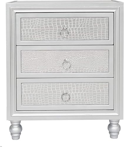 Miniatura 59 de SSLine Mesa auxiliar cuadrada con espejo con luces LED, mesita de noche con espejo, mesa auxiliar de espejo con acabado plateado para dormitorio,