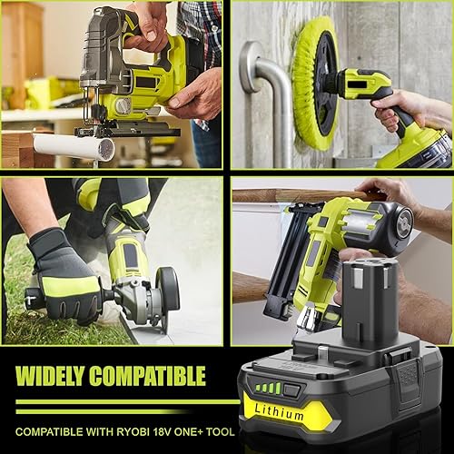 Miniatura 7 de Paquete de 2 baterías de repuesto de 4.0Ah para batería Ryobi de 18 V P108 de iones de litio para Ryobi 18V ONE+ batería compatible con P102 P108