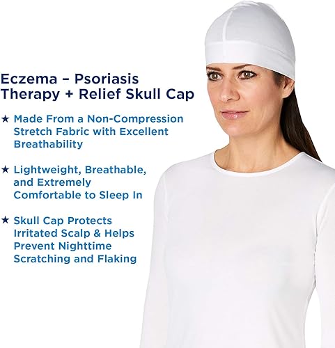 Miniatura 2 de Eccema - Terapia de psoriasis + gorro de sueño para aliviar el cráneo para eccema moderado a severo del cuero cabelludo, dermatitis seborreica -