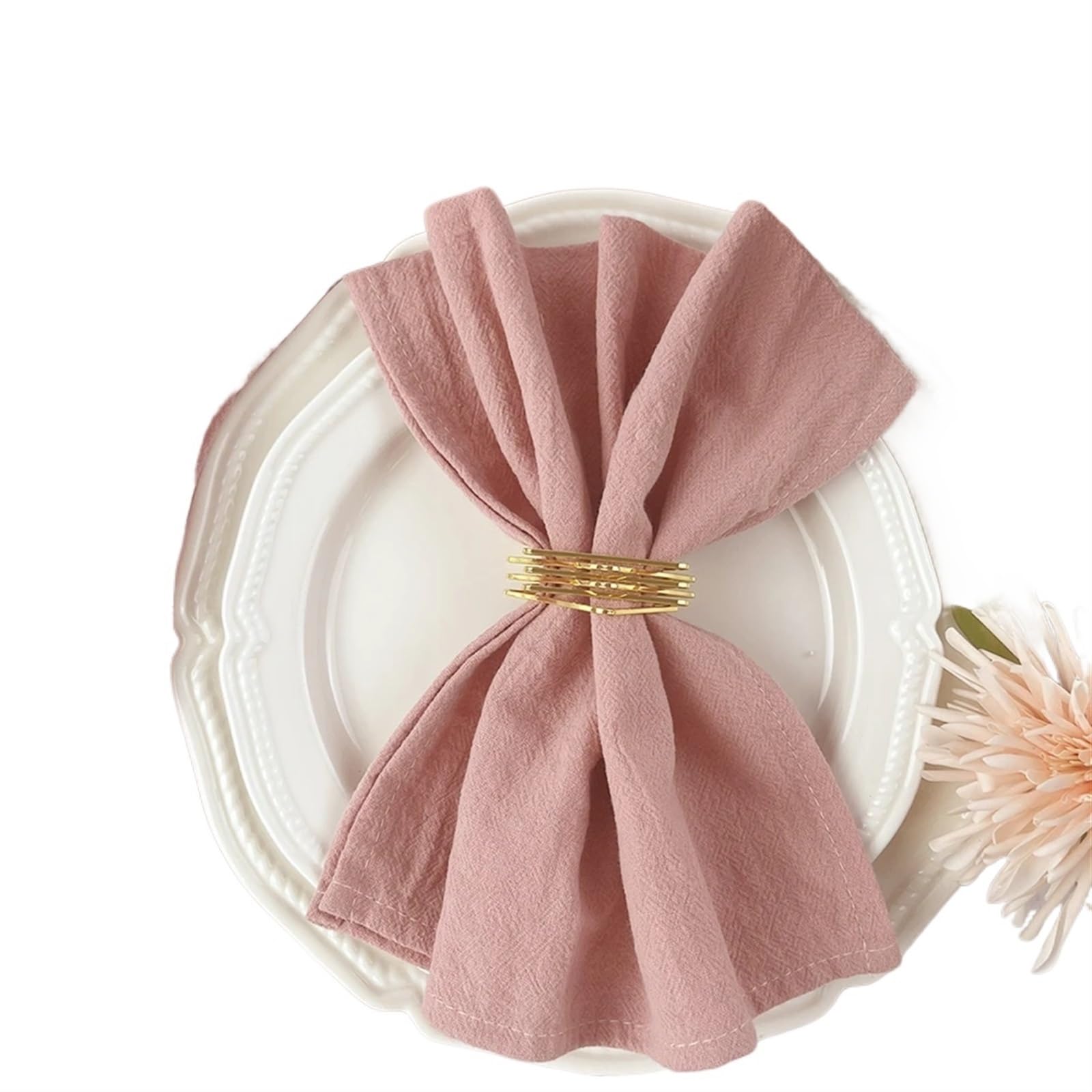 serviettes napkins 50pcs Cotton Cloth Napkins 40x40cm Fabric Serviette Kitchen Tea Table Towels for Home Wedding Decoration Christmas for dining wedding party everyday home(50PCS pink)