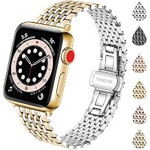 YISIWERA Compatible with Apple Watch Band Women Men 38mm 40mm 41mm 42mm 44mm 45mm 49mm Mesh Stainless Steel Watch Strap Butterfly Buckle for iWatch Ultra 2/Ultra SE Series 9 8 7 6 5 4 3 2 1