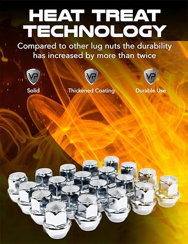 Miniatura 5 de Veritek - Juego de 20 tuercas hexagonales de 1.25 pulgadas 3/4 de 0.748 in de longitud cromadas OEM estilo fábrica grandes bellota para Ford Focus