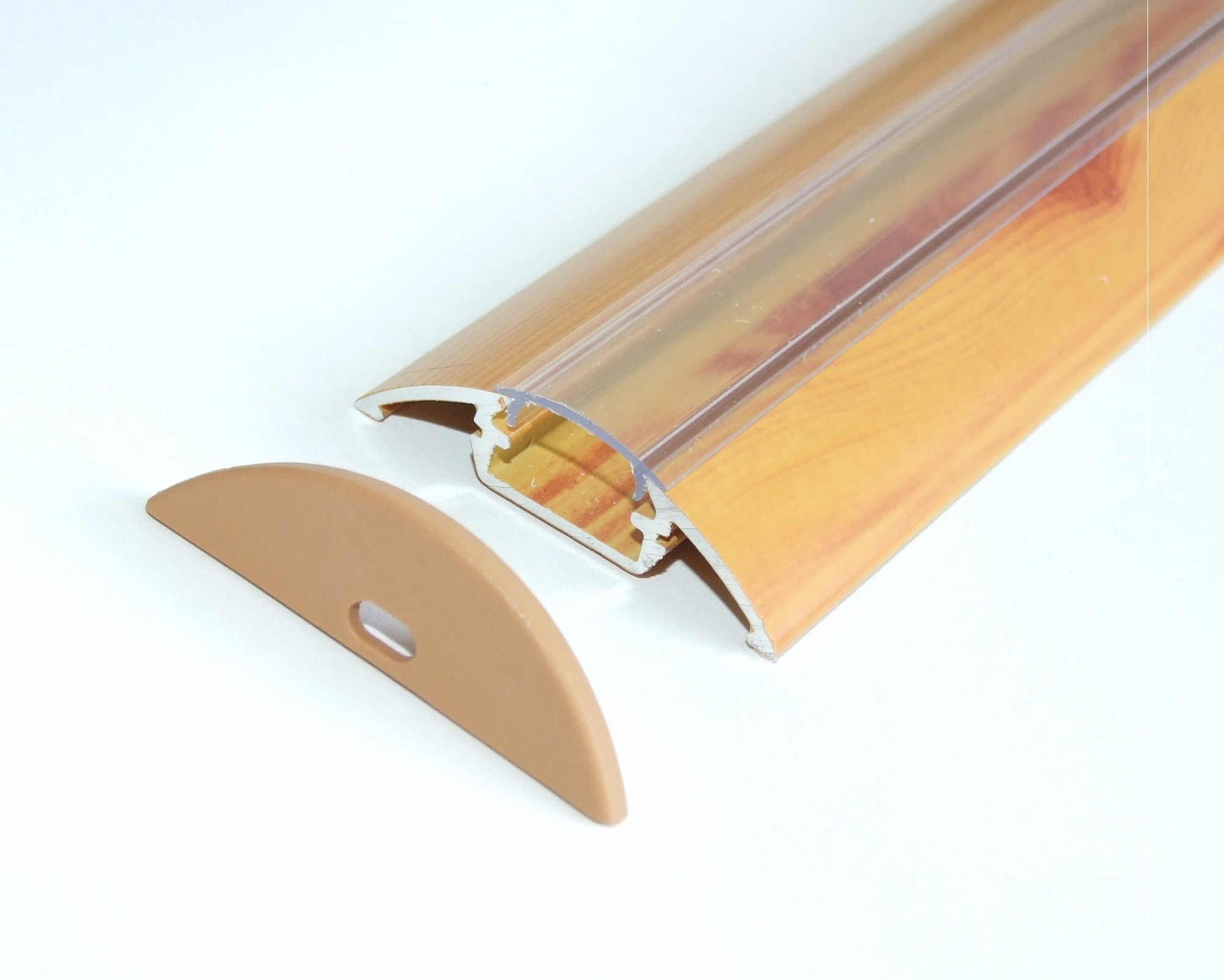 Marc Led Ltd Pine Aluminium Led Profile (Extrusion/Channel), P4, Wood Finish, Opal Cover, Set With Two End Caps; Length -1M / 100Cm / 1000Mm
