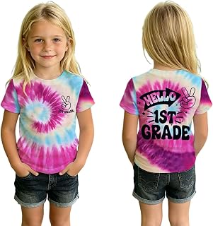 MODNTOGA Kid Girl Boy First Day of School Shirt Back to School T-Shirt Hello 1st 2nd 3rd 4th Grade Short Sleeve Summer Tops