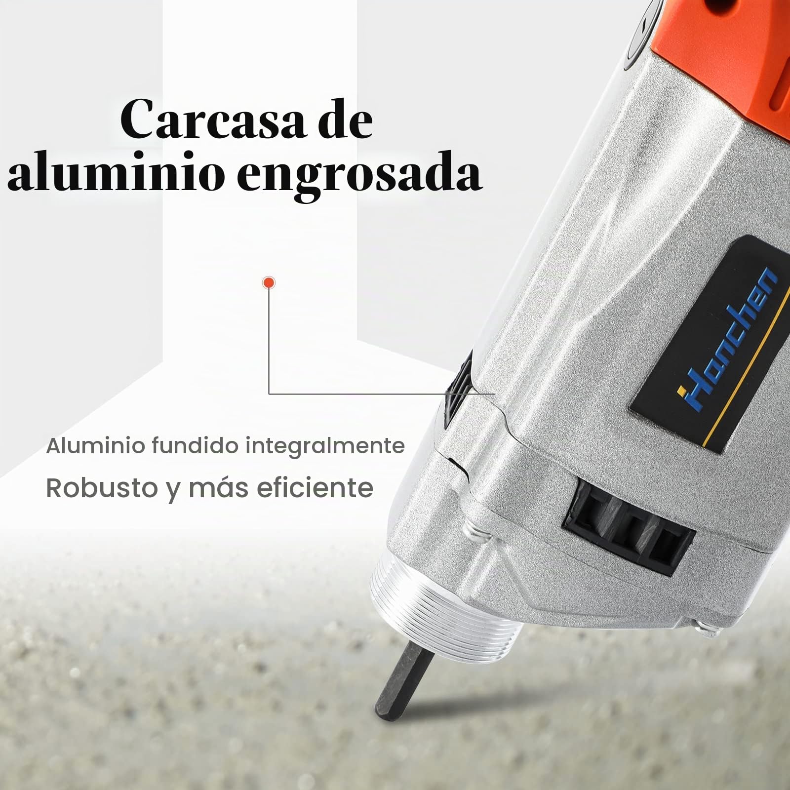 Hanchen Vibrador de Hormigón Industrial 1900W Mezclador Eléctrico Hormigonera Portátil Diámetro de 50mm con Manguera de 1/1.5/2m (Manguera de 2m)