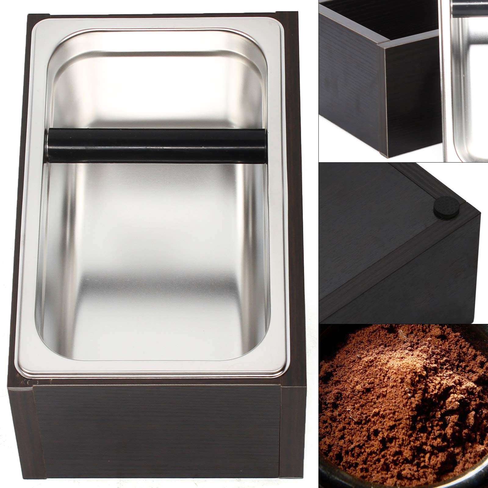 Afslagcontainer koffiezetapparaat roestvrij staal knock box afklopbak koffiedik zeefhouder accessoires uitklopcontainer espresso afvalemmer voor koffiedik