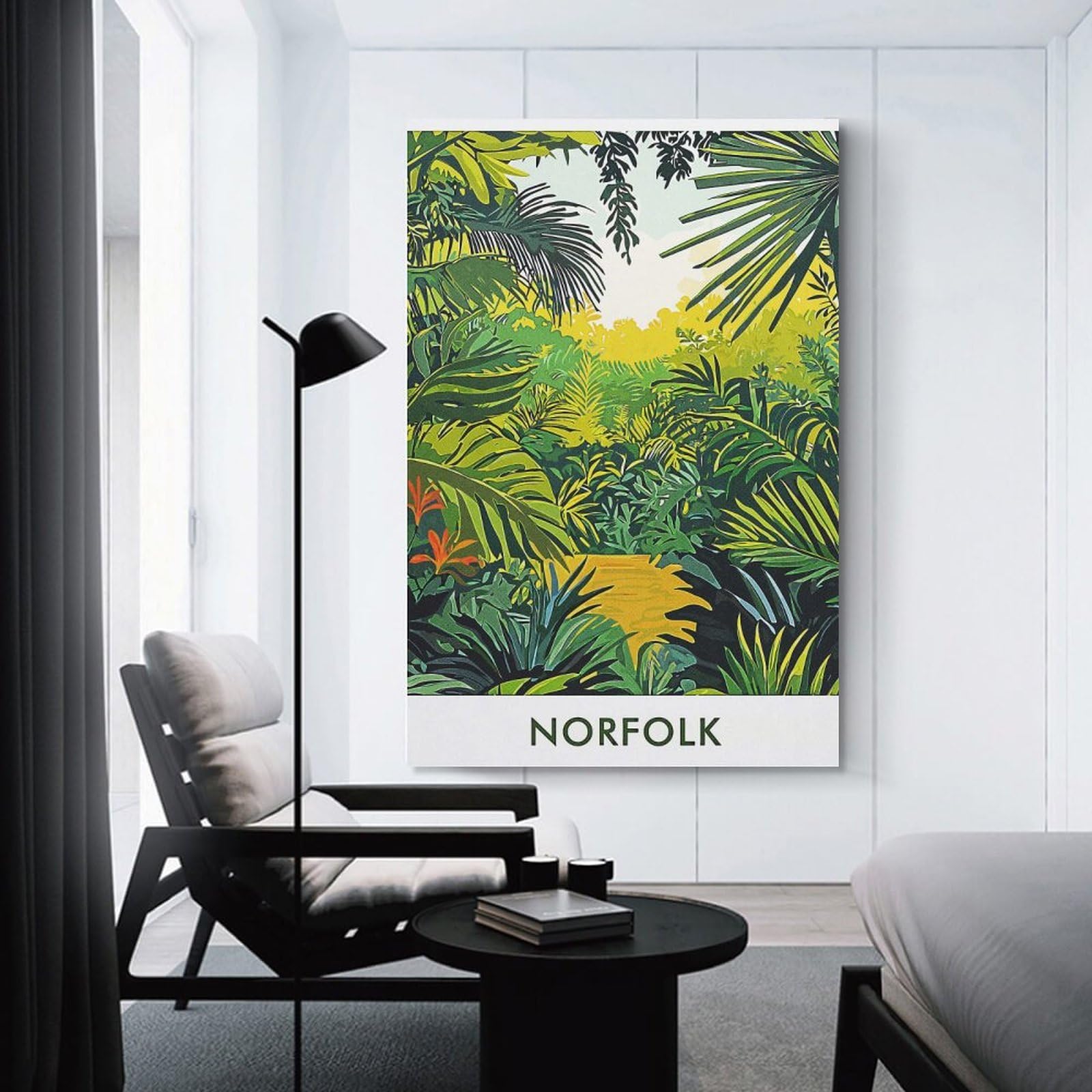 Junmoney Norfolk Island Jungle Decorative Wall Artwork 24x36inch(60x90cm), for Living Room, Bedroom, Office Or Hallway, Decorative Artwork with Broad Appeal