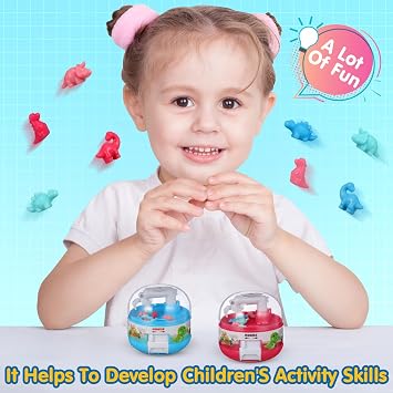 Toddmomy 2pcs Mini Dinosaur Claw Machine: Mini Claw Dinosaur Machine for Kids Prizes Arcade Grabber Game Christmas Birthday Party Favor