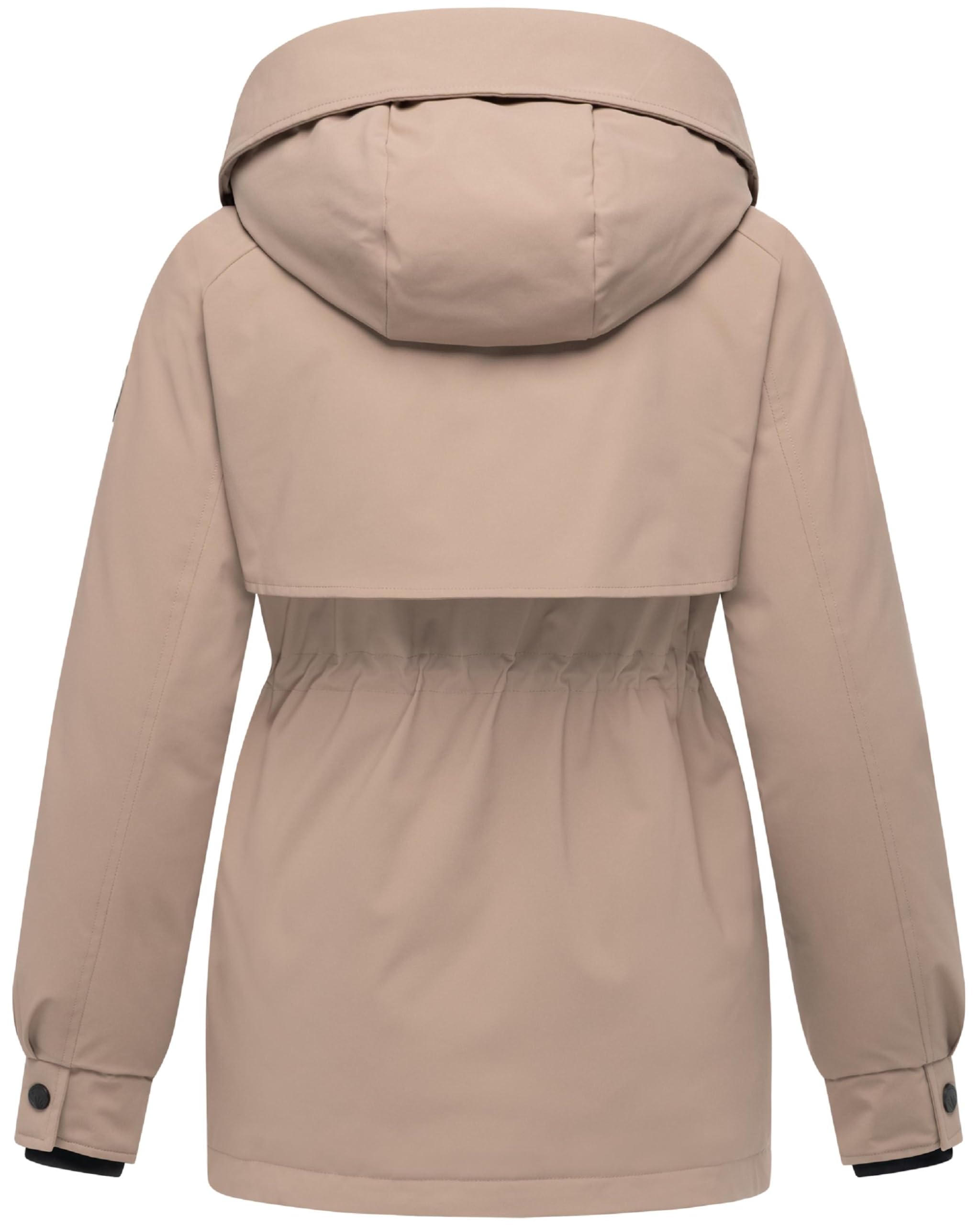 MARIKOO Damen warme Winterjacke Pufferjacke mit abnehmbarer Kapuze, magnetischen Knöpfen und Taillenzugband Shigaraa XVI S-3XL