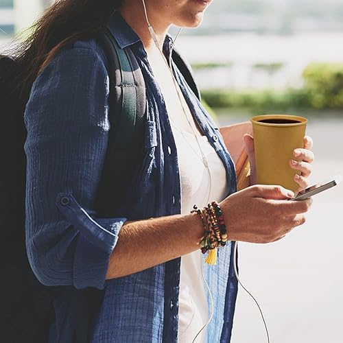 Miniatura 6 de PANSUN Selected Paquete de 192 Tazas de café tazas de café desechables de papel de 12 onzas tazas de café caliente Kraft  Tazas gruesas sin