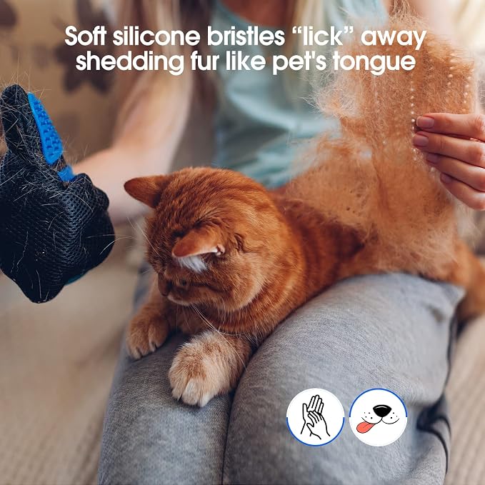 Guantes Removedores de Pelo para Mascotas 2 Pzas Azul miniatura 8