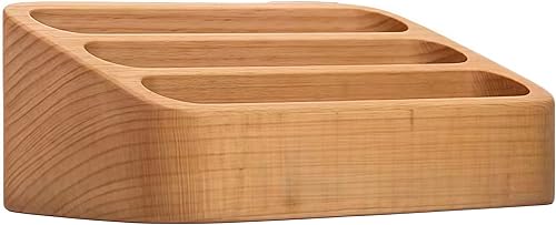 Soporte para tarjetas de visita, 3 ranuras de alta estabilidad, contador de exhibición de tarjetas de presentación de madera, soporte para tarjetas