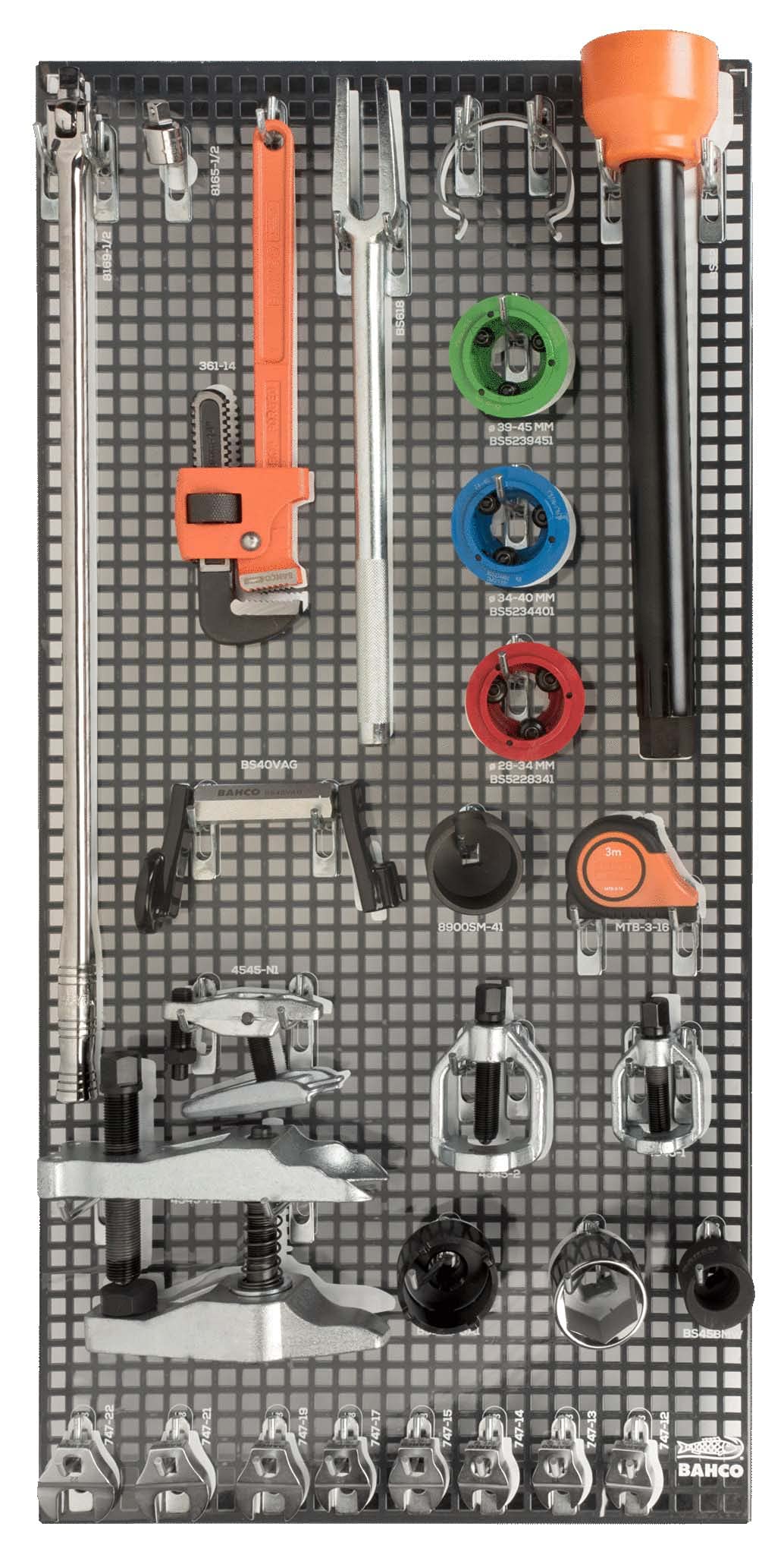 Panel de herramientas c/composición auto 34 piezas