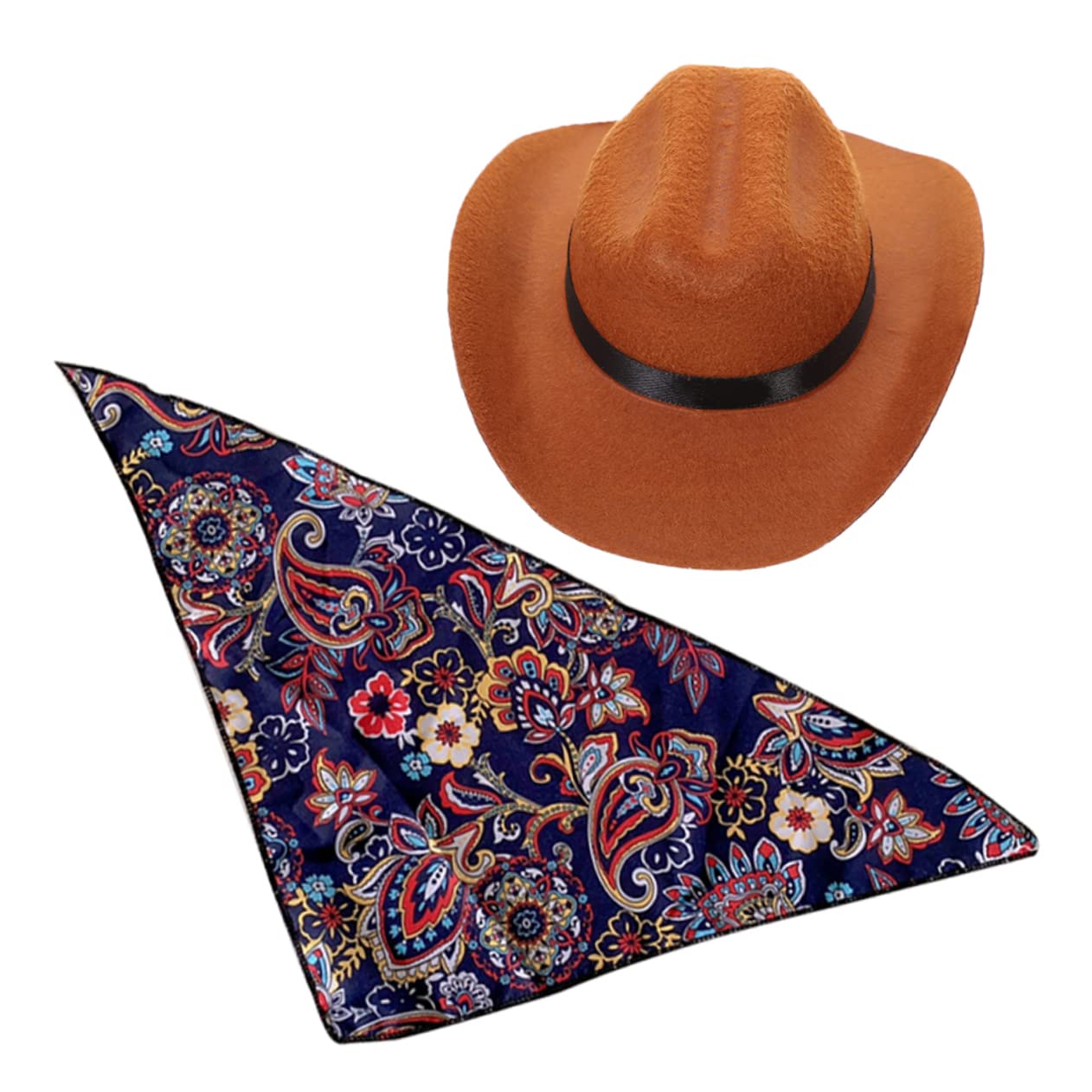 Happyyami 4piezas Sombrero De Gato y Perro con Bandana De Gorro Cómodo y Elegante para Mascotas Diseño Delicado para Fiestas y Eventos