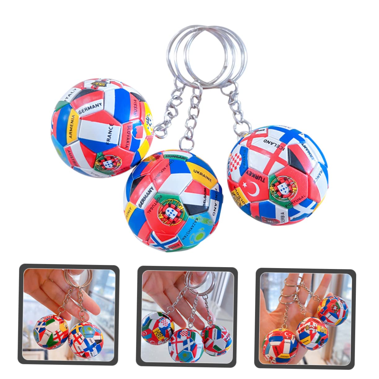 ibasenice 15piezas Llaveros De Fútbol Internacional Banderas Decoración Para Fiestas De Deportes Para Eventos De Fútbol