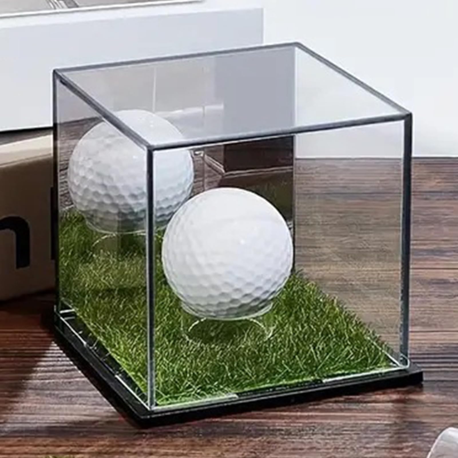Support de balle de golf transparent, affichage transparent de balle de golf,2X Cube de balle de golf simple en acrylique | Boîte de rangement, protection contre la poussière, boîte d'affichage pour b