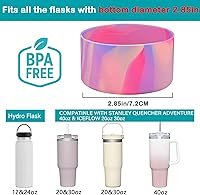 Vista 2 de HEYSKAY 2pcs Protective Flask Silicone Boot Base for Stanley Quencher Adventure 40oz & Stanley IceFlow 20oz 30oz Tumbler, and Compatible with 2