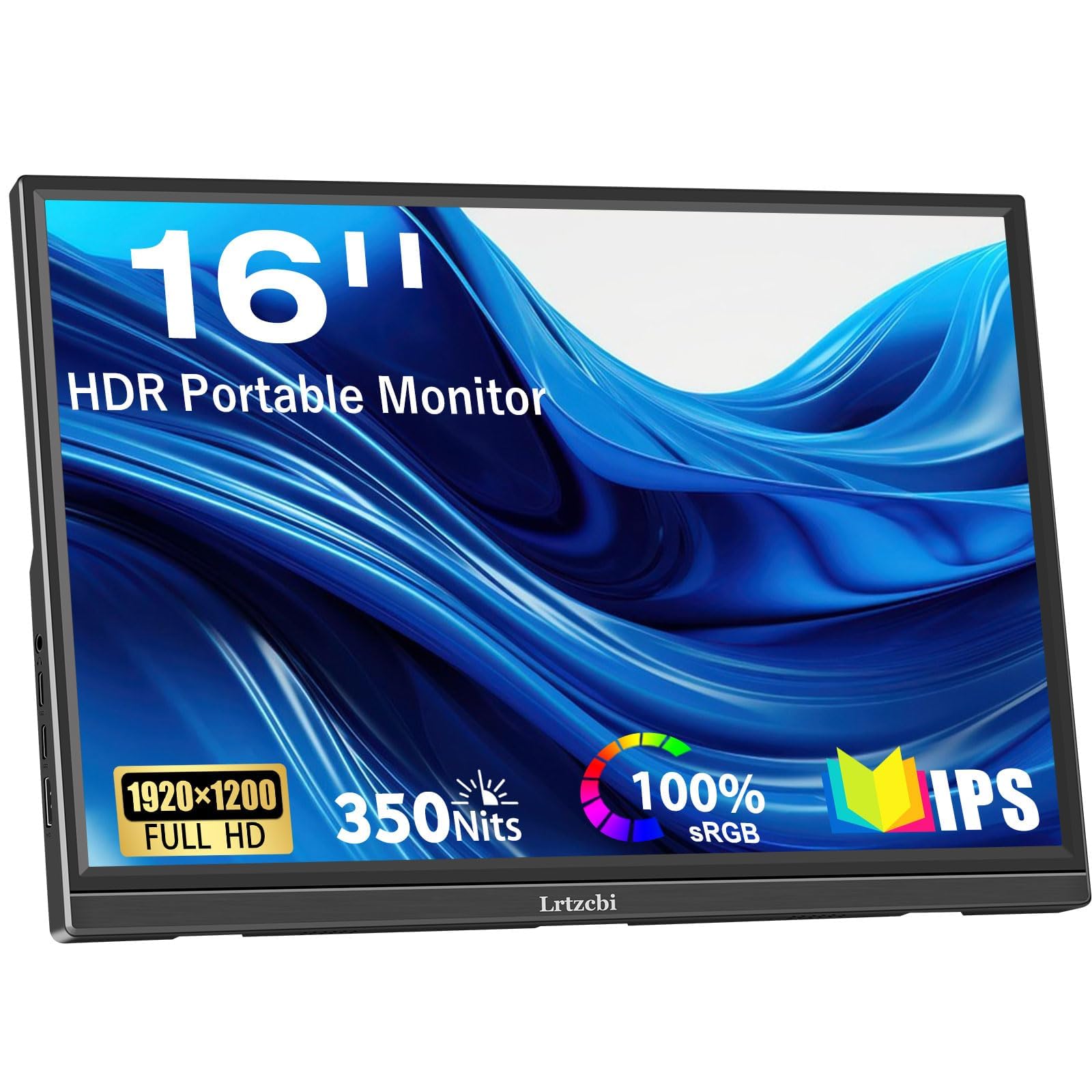 Lrtzcbi Taşınabilir monitör, 13,3 inç, taşınabilir mini monitör, harici mobil ekran, HD, HDMI VGA'lı, bilgisayar/dizüstü bilgisayar/PC/Raspberry Pi Xbox/PS4 için