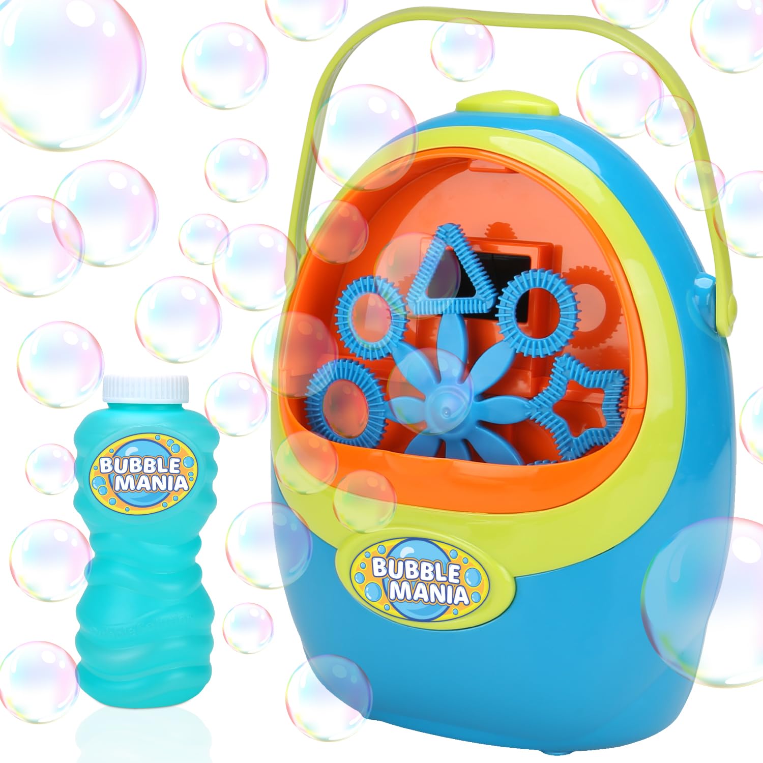 Carry Along Bubble Machine For Kids - Automatic Bubble Maker With Handle - For Indoor and Outdoor Use - Portable Bubble Blower For Kids
