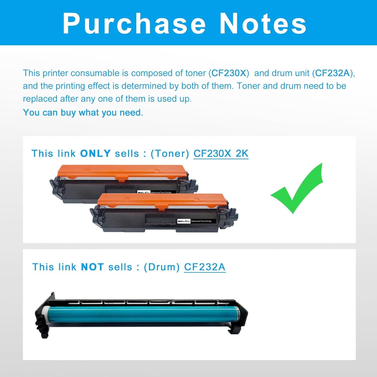 LCL 30X CF230X Black High Yield Toner Cartridge Replacement for HP 30X 30A CF230X CF230A for HP Laserjet Pro M203d M203dn 203dw M230fdw M230sdn MFP M227d MFP M227fdn MFP M227fdw MFP 227sdn (2PK)