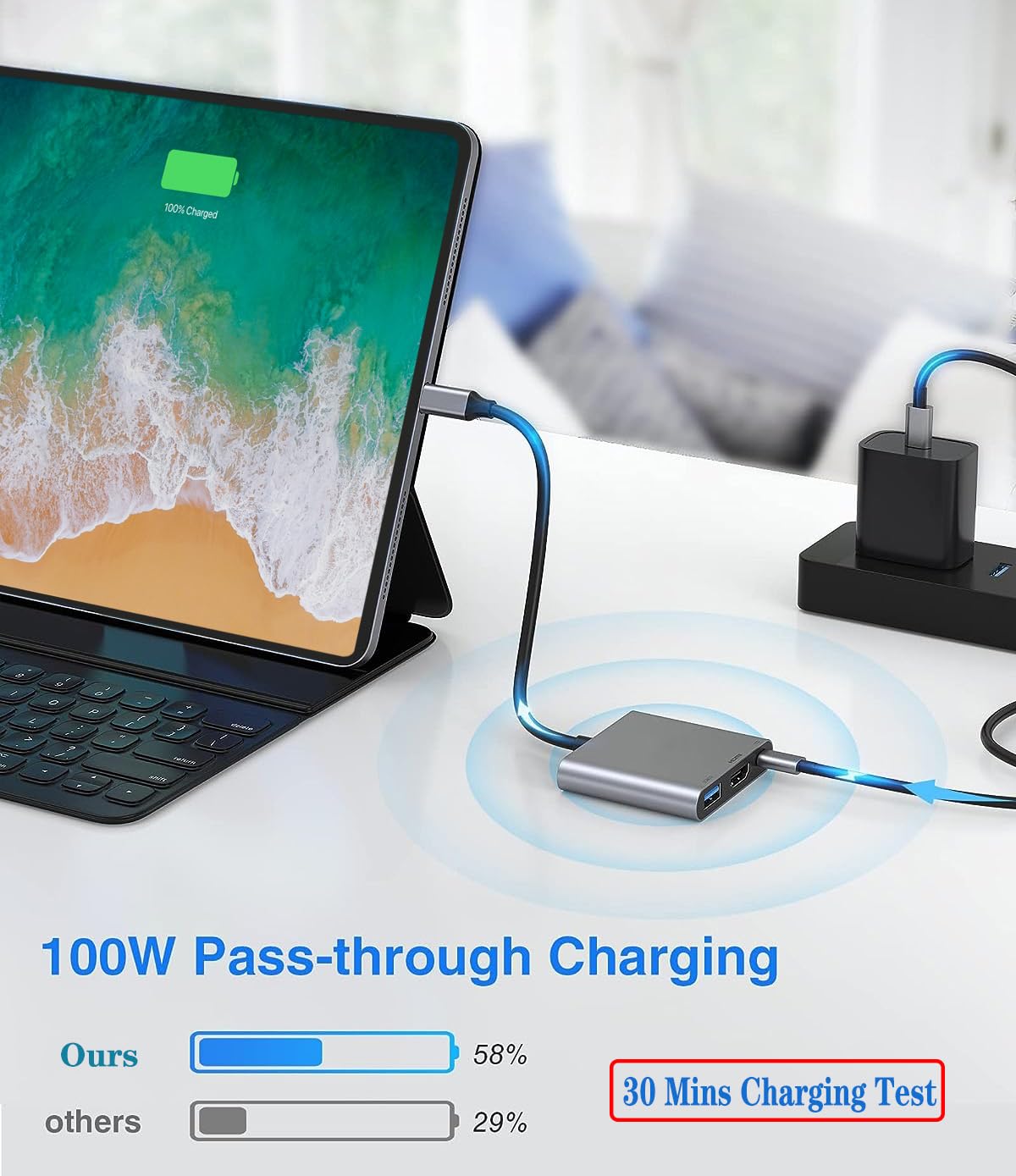 Adattatore Apple USB-C a HDMI 4K @ 60Hz per iPhone 15 16 MacBook Pro Air iPad Pro, certificato MFi Tipo-C Digital AV HDMI 2.0 Cavo compatibile con Samsung Galaxy S25, Nintendo Switch, Pixelbook, XPS