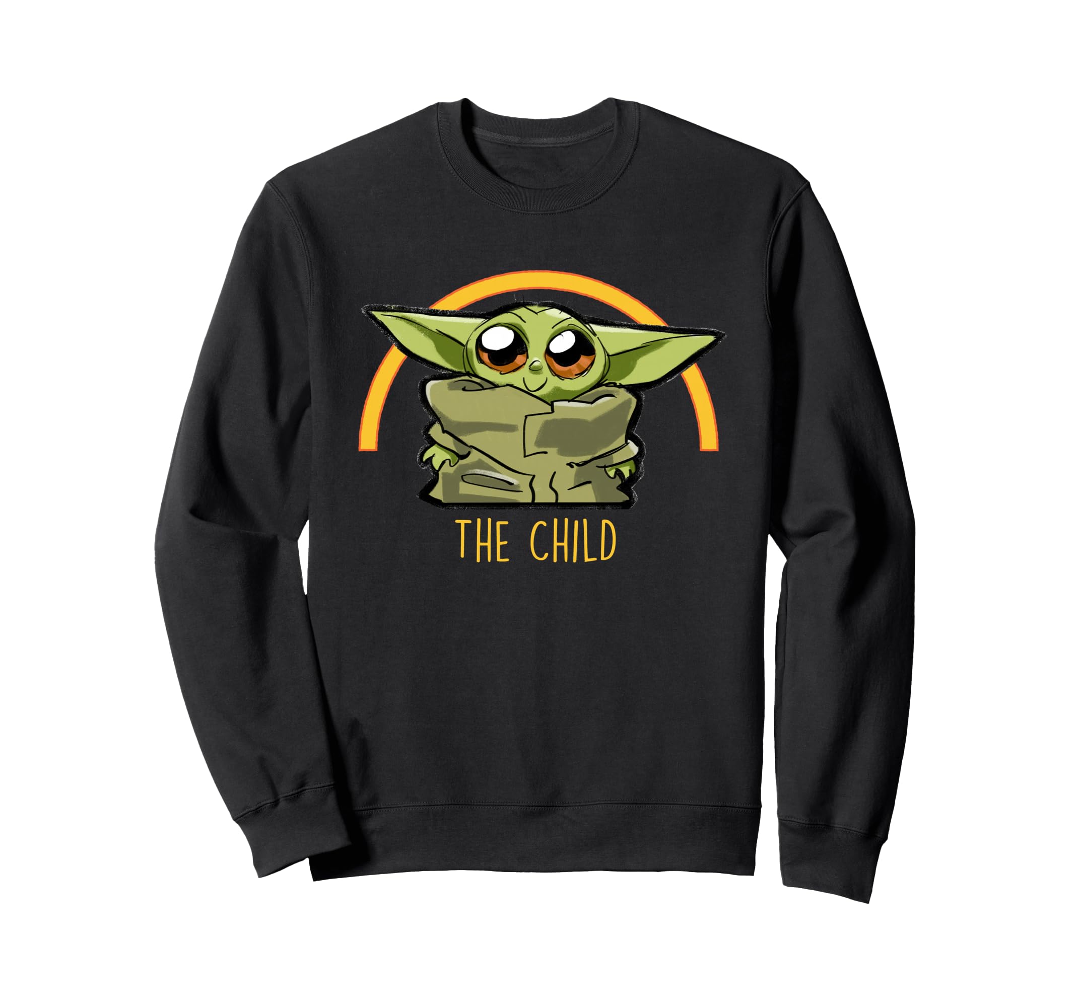 Sweatshirt Star Wars The Mandalorian pour fan du Child en coton confortable noir