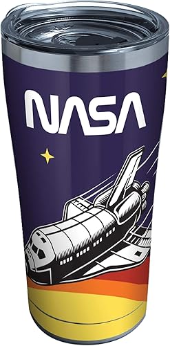 Tervis NASA Retro Flight - Vaso aislado de triple pared para viaje mantiene las bebidas frías y calientes, 20 onzas, Legacy, acero inoxidable, 1