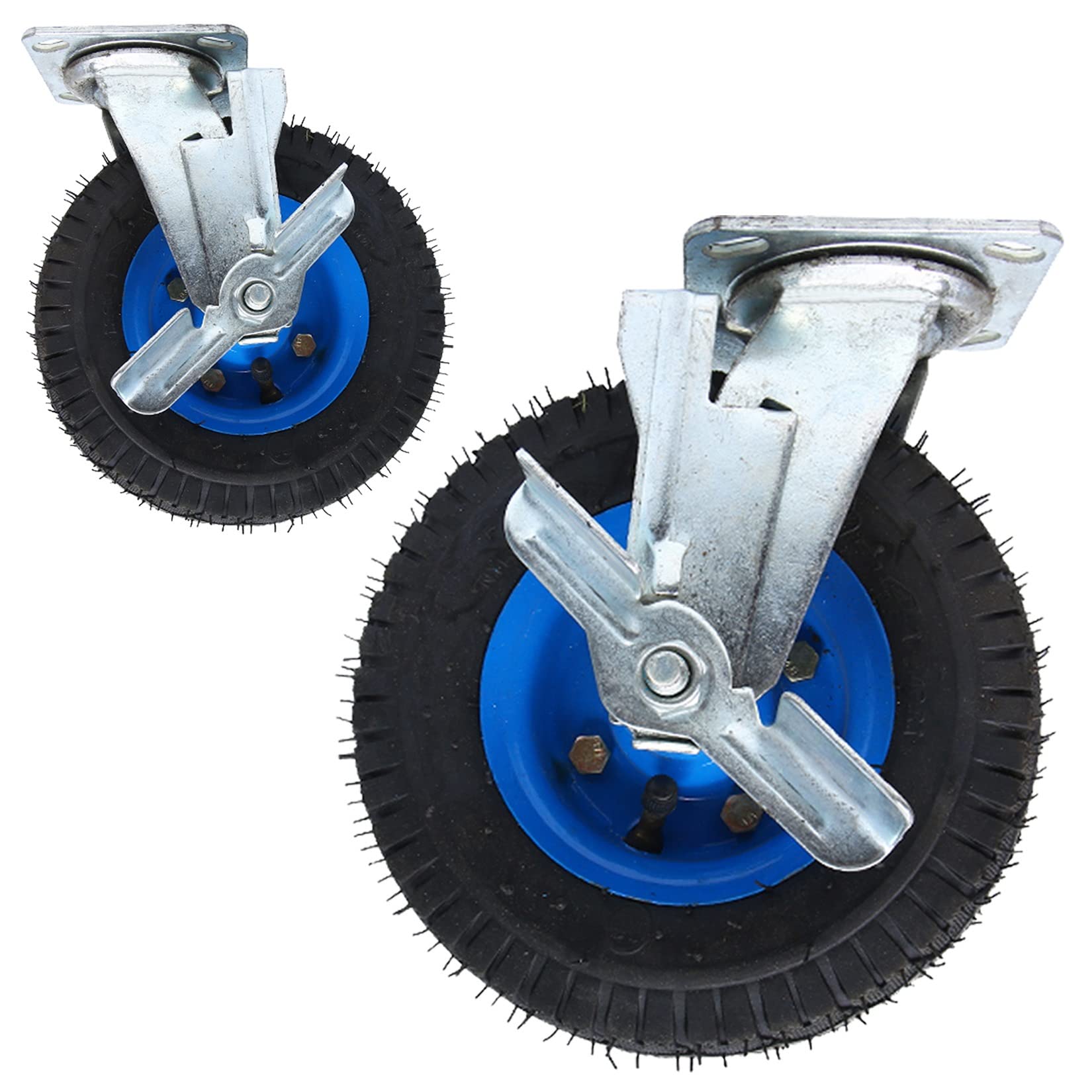 Roulettes pivotantes avec freins pour stabiliser et déplacer un chariot lourd sans effort