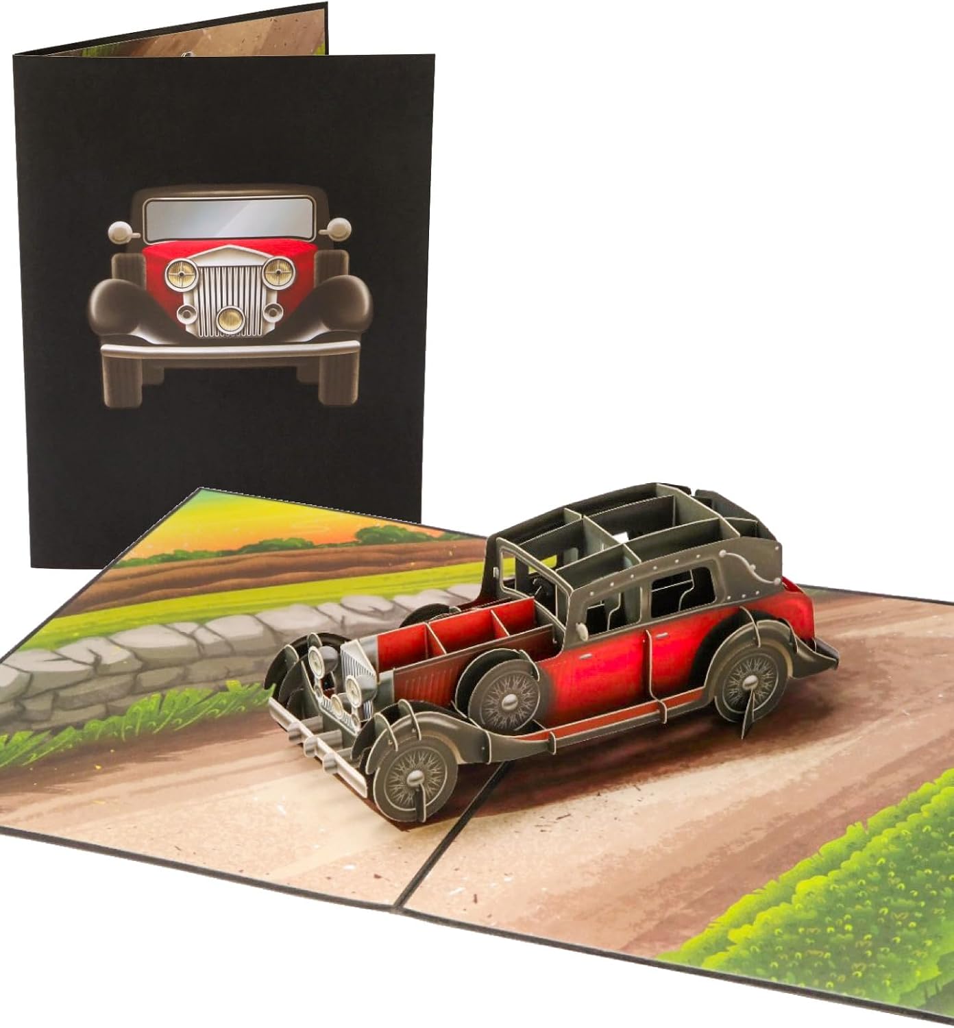 PopLife Classic Automobile 3D Pop Up Card for All Occasions – Car-Themed Birthday, Father's Day, Congratulations, Retirement, Work Anniversary – Thinking of You, You're The Best - for Dad, Grandpa