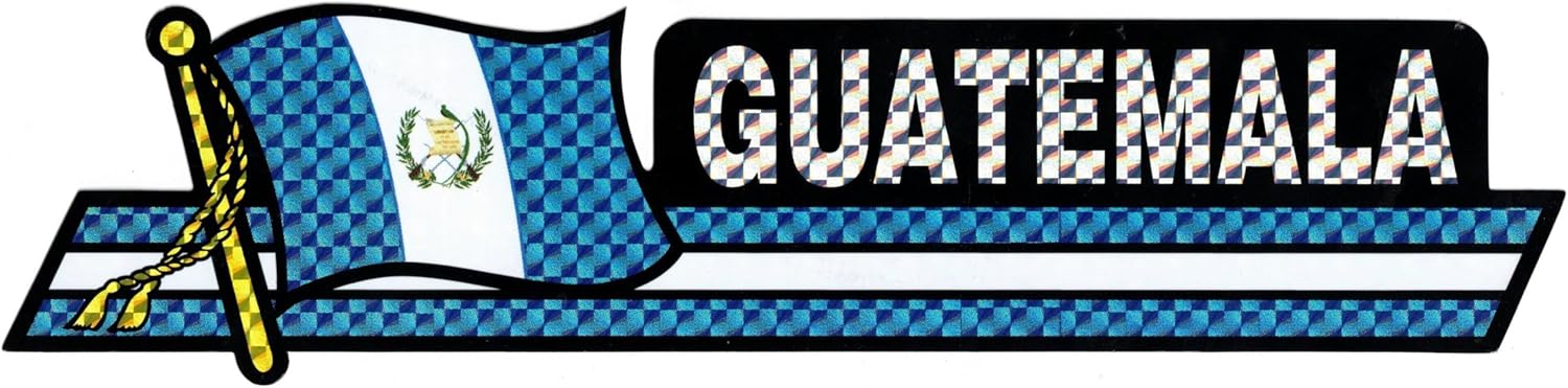 Pack of 50 Guatemala Flag 3"x12" Reflective Decal Bumper Sticker DCX-098