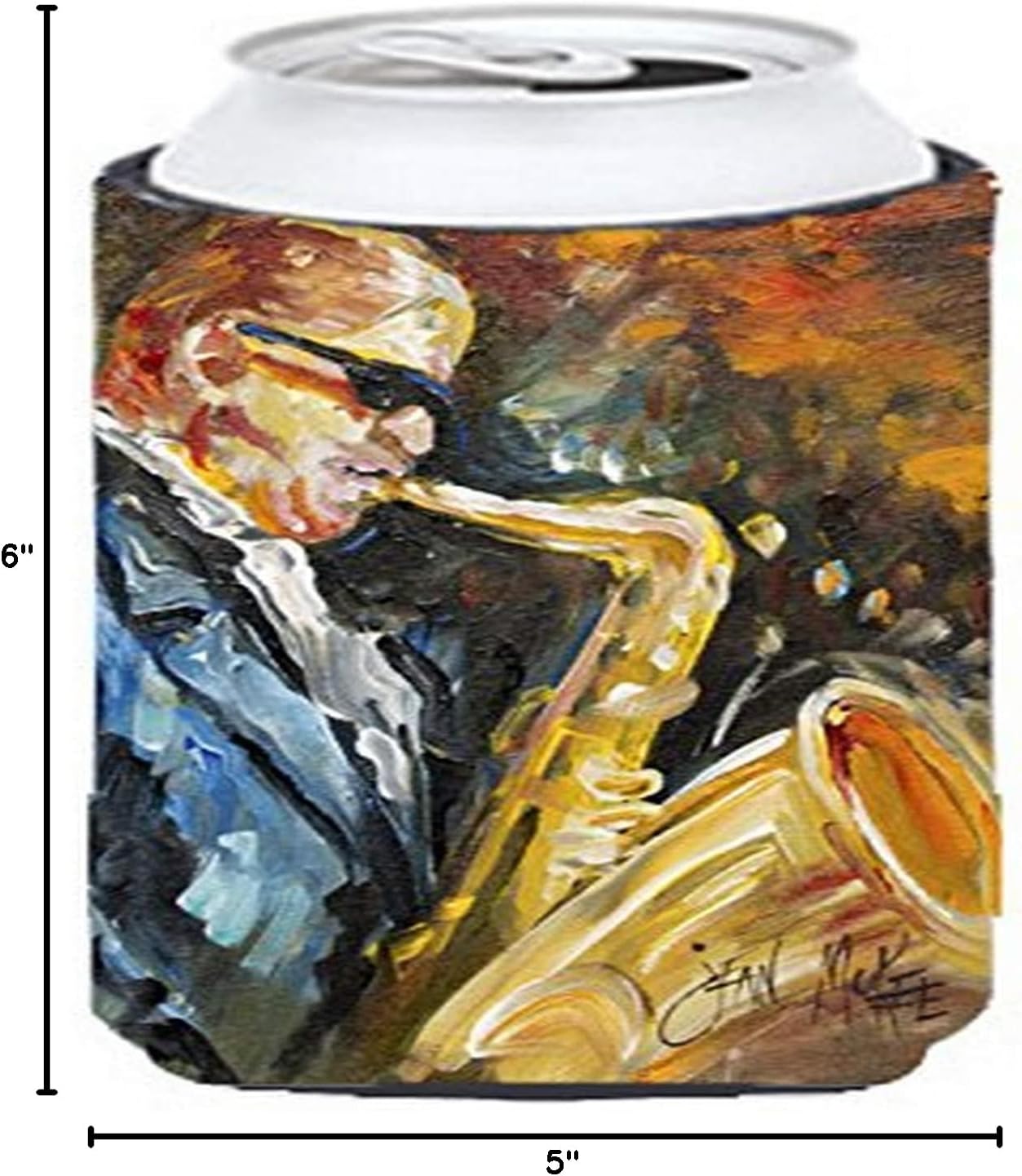 Caroline's Treasures JMK1186TBC Jazz Saxophone Tall Boy Hugger Can Cooler Sleeve Hugger Machine Washable Drink Sleeve Hugger Collapsible Insulator Beverage Insulated Holder image 2