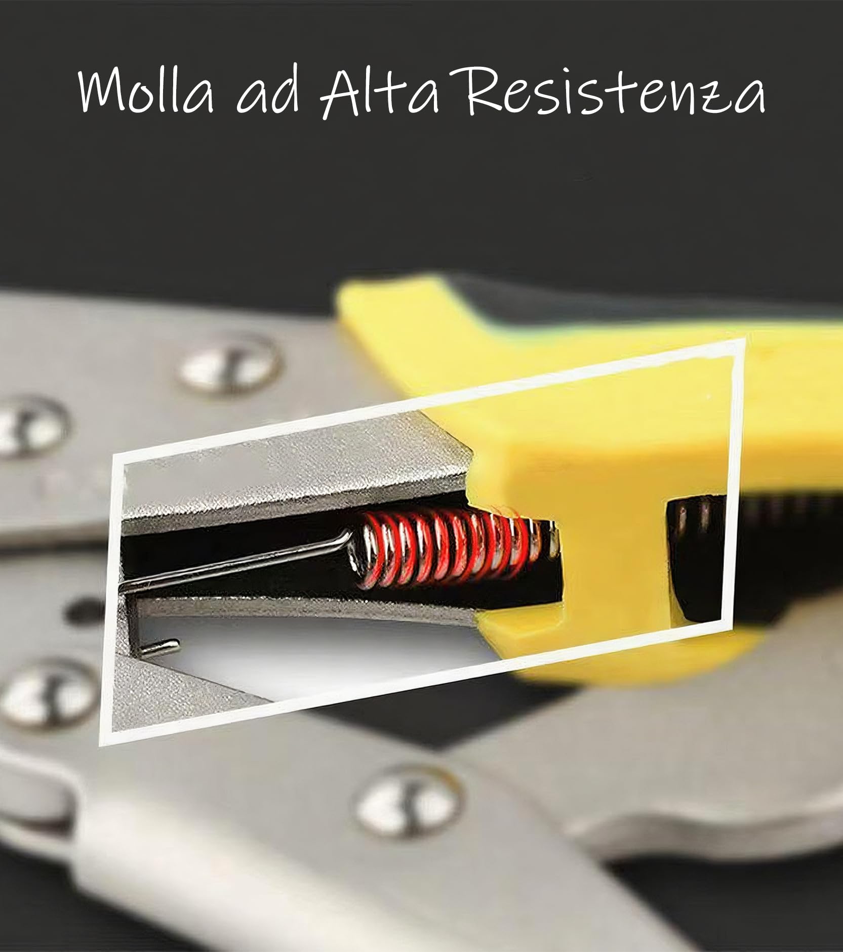25cm di Pinza a Scatto,Molla Potente,Antiruggine,Operazione a Una Mano.