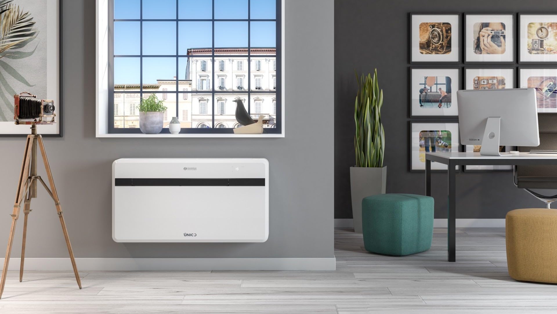 Olimpia Splendid Climatizador Monobloque Unico Evo-F 16 Pva HP 2.1 kW, sin Unidad Exterior, con Bomba de Calor, Función de Calefacción/Refrigeración y Mando a Distancia, Bajo Impacto Medioambiental