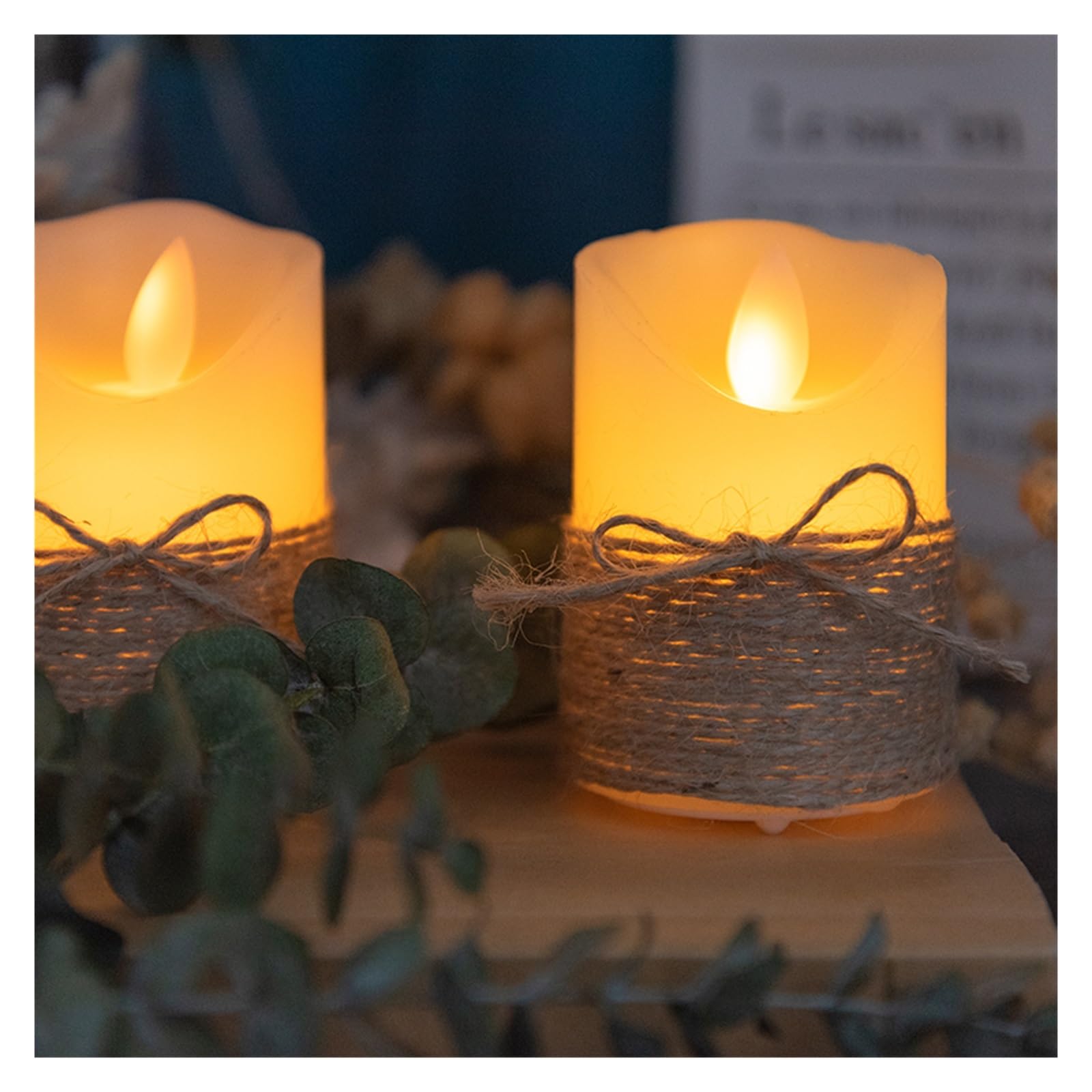 Candele senza fiamma glitterate, candele LED in vera cera con stoppino a fiamma realistiche for Natale, festival, confezione da 3