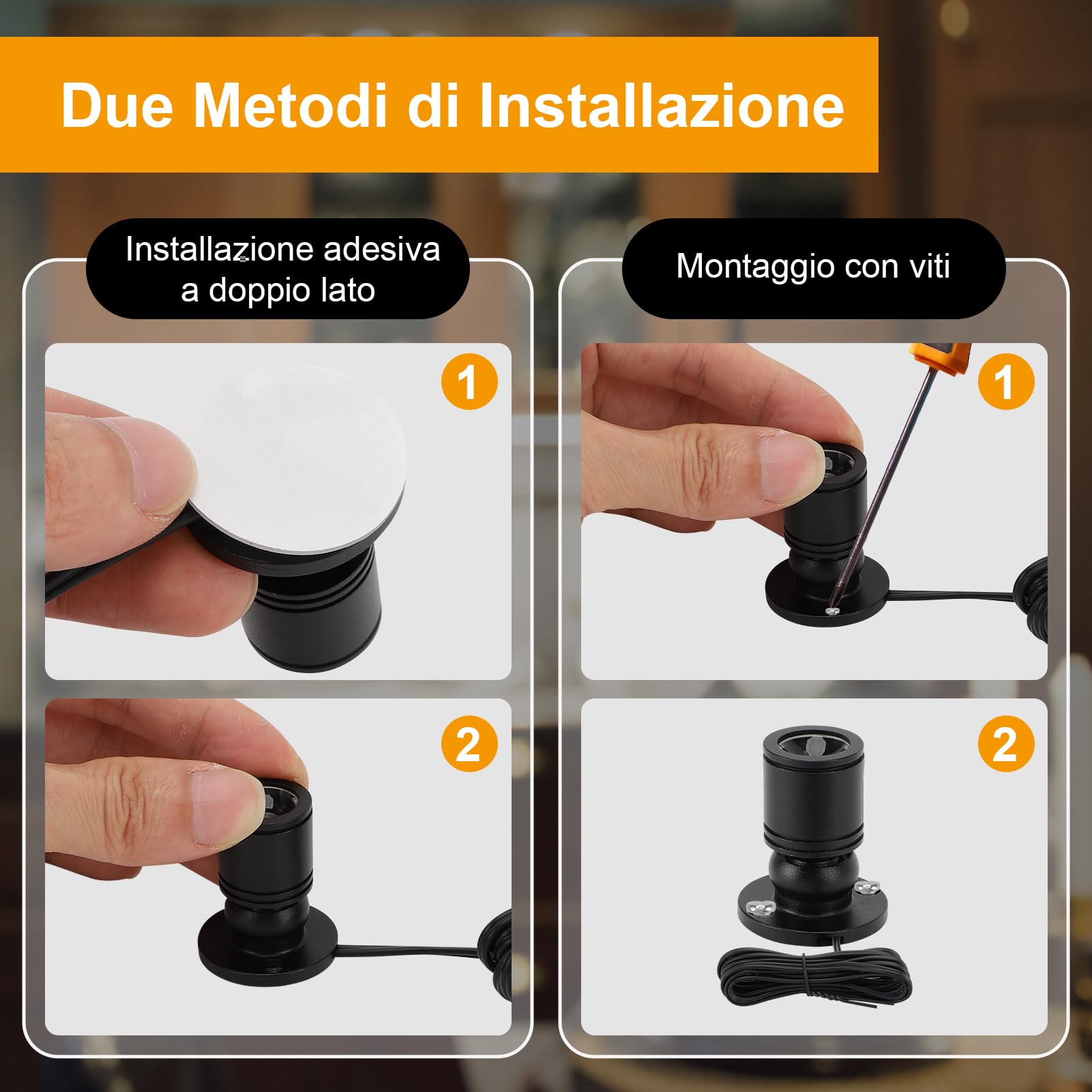 4PCS Mini Faretto LED, Faretti da Incasso a LED, Mini Faretti da soffitto Spotlight, 5V 1W Plafoniera Faretti con Trasformatore per Vetrina di Gioielli Portico Entrata, Luce Calda