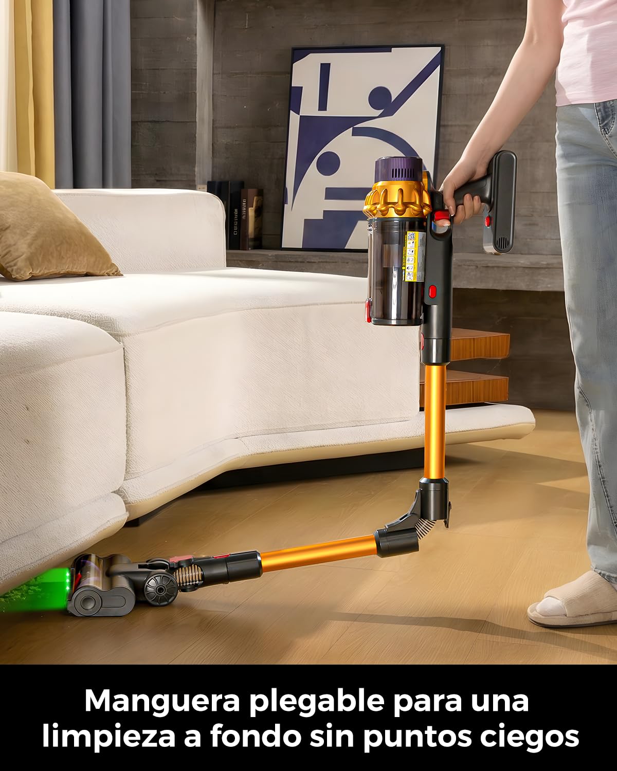 C10 EVO Aspiradora sin Cable, 68Kpa/600W/70Mins Aspiradoras Escoba con Modo Automático, Diserio autoportante, Depósito Doble de 1.8L, Cepillo Antienredos, Limpia Bajo Muebles sin Agacharte