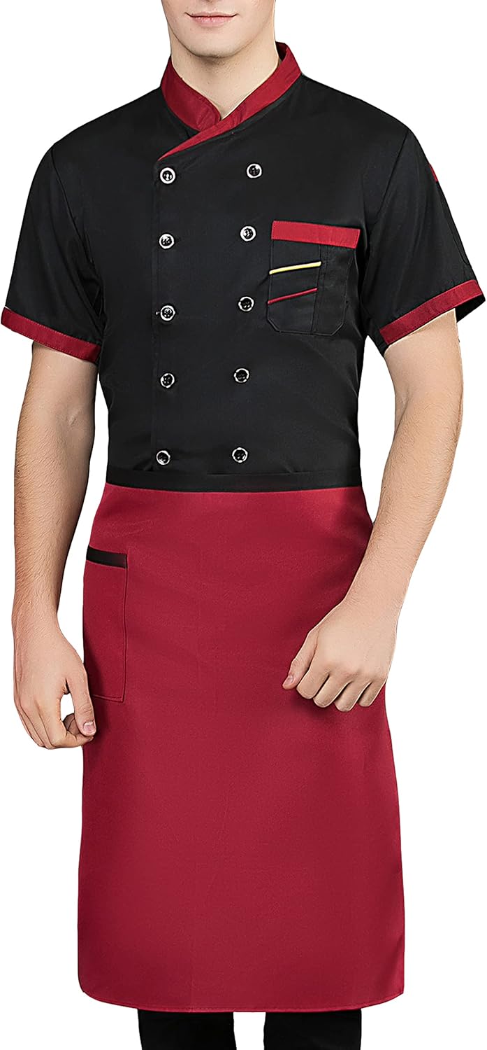Chef Short Sleeve Unisex Classic Double-Breasted Coat Jacket - Image 6