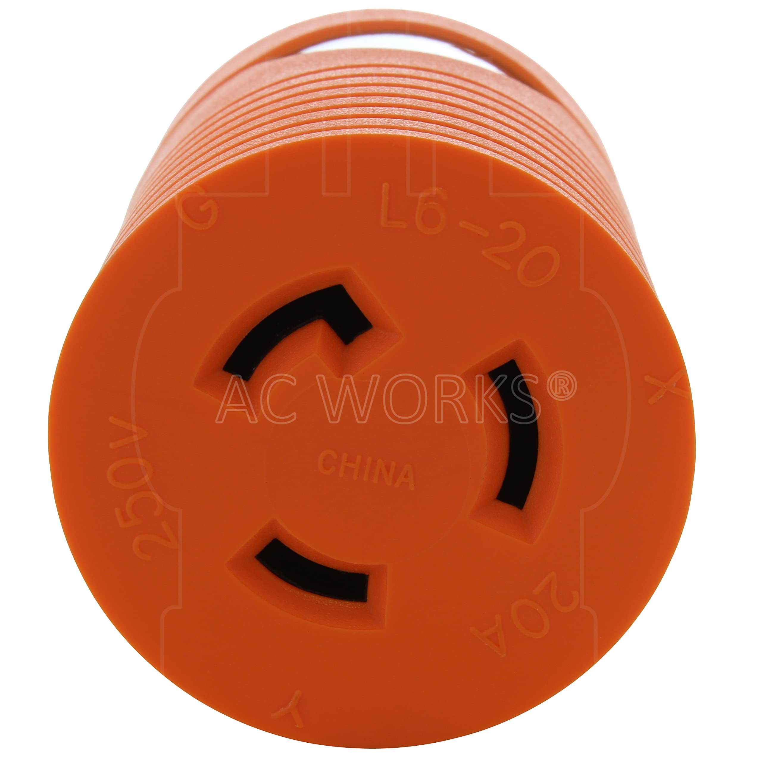 AC WORKS [AD620L620] Locking Adapter NEMA 6-20P 20Amp 250Volt Male