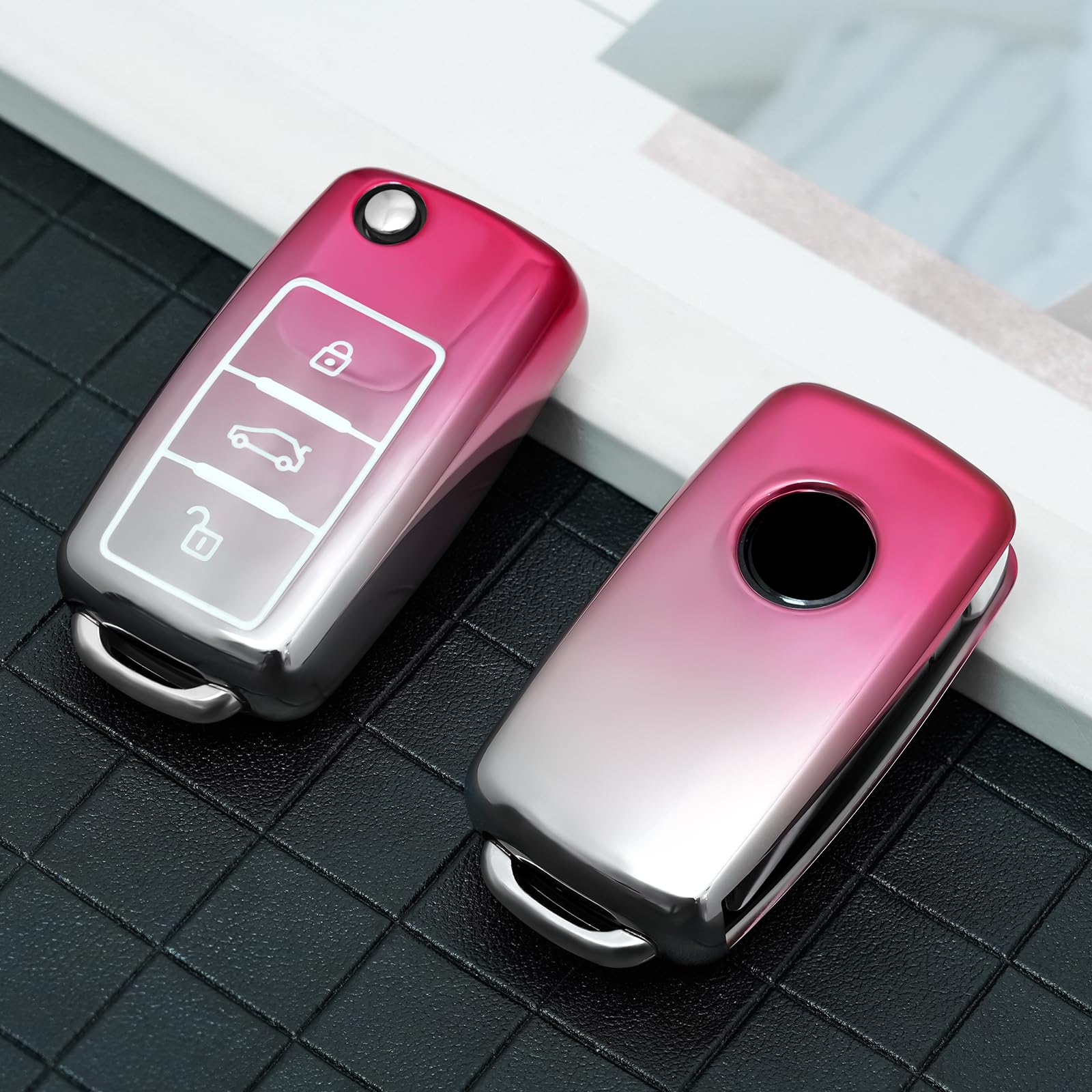 ELOHEI TPU Key Fob Cover For VW Volkswagen - Full Protection Case Compatible With Jetta, Tiguan, Passat, Golf & More - View #13