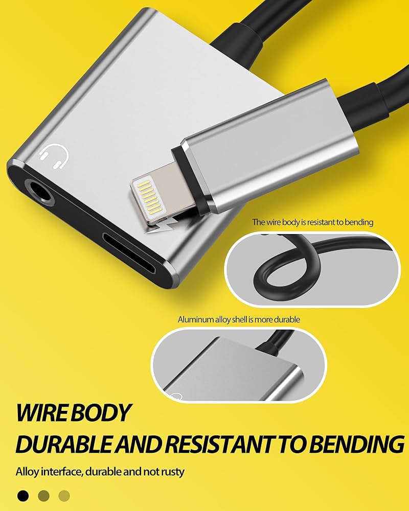 Amazon.com: zoyuzan 125-ip-Headphone Adapter for iPhone(2 in 1