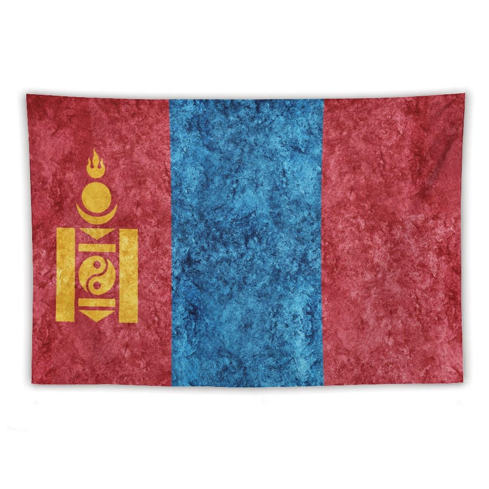 XingFox Mongolia Flag Textured Tapestry Wall Hanging, National Flag Art Wall Decoration Tapestry, For Bedroom Living Room Dorm Home Decoration, 40"x60"