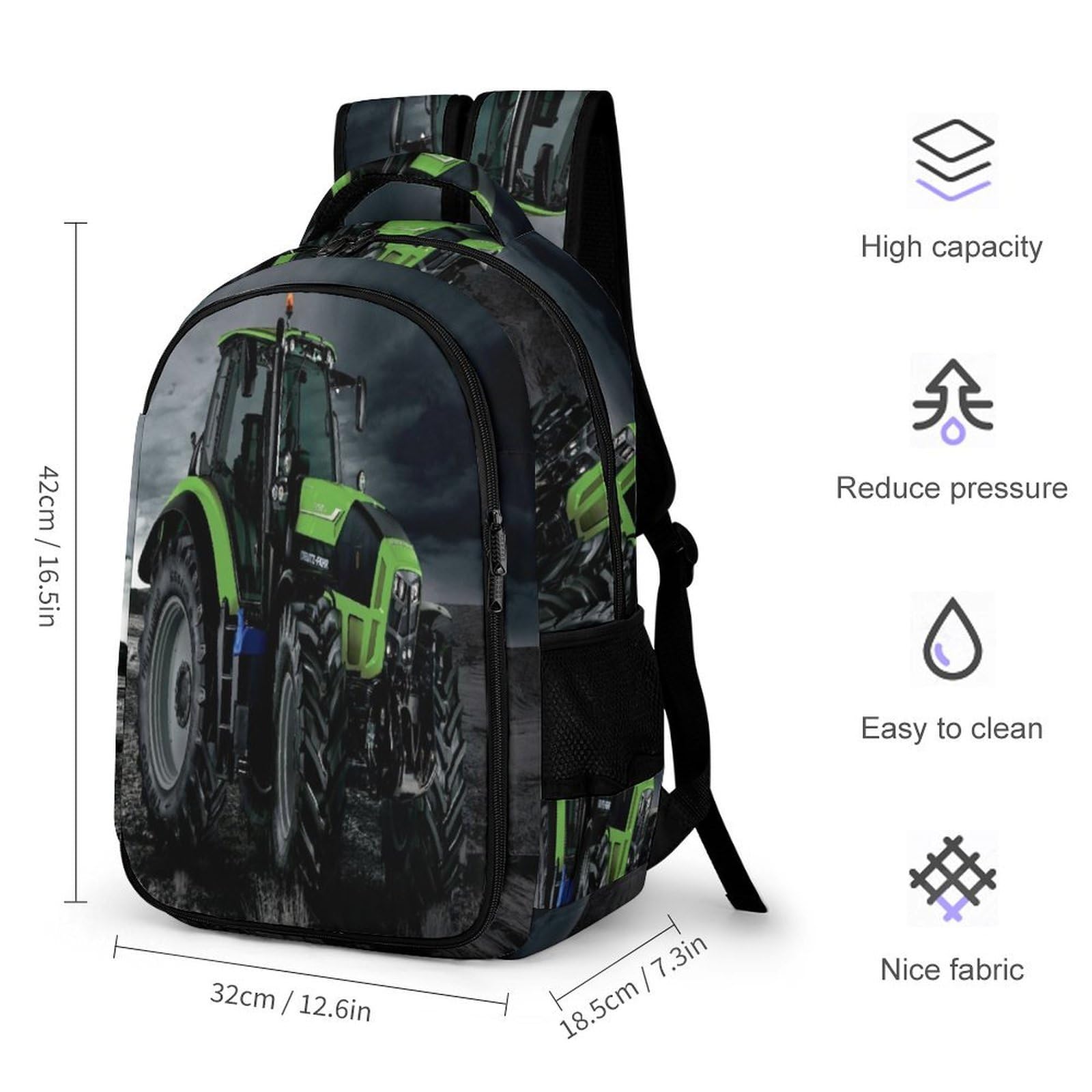 Rucksack Jungen 8 Jahre Traktor Rucksack Für Kinder Von 6 Bis 11 Jahren Schulrucksack Kinder 3D- Leichter Reise Outdoor Freizeit