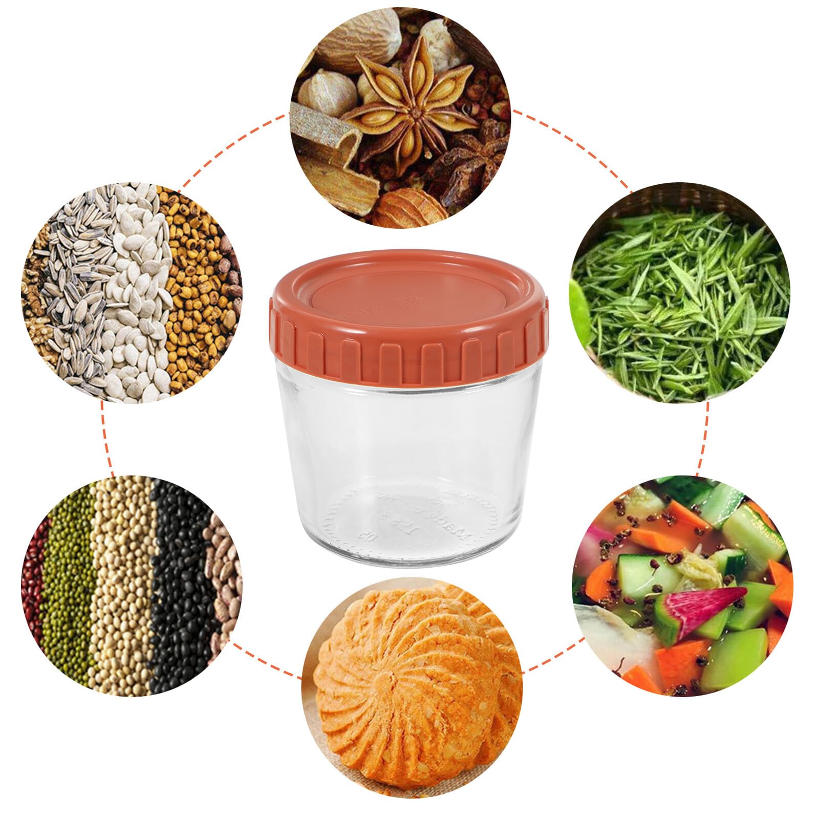 4 pièces Lot Bocaux Verre Hermétiques avec Couvercles Pots de Conservation Empilables pour Aliments Secs Yaourt et Snacks Récipients Étanches et Réutilisables pour Cuisine